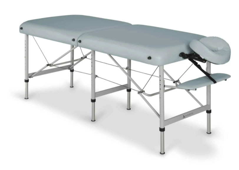 Bærbar massagebriks i aluminium - Høj maks. belastning: 450 kg - MEDMAL PRO - Ljusgrå - 70 cm