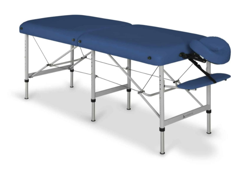 Bærbar massagebriks i aluminium - Høj maks. belastning: 450 kg - MEDMAL PRO - Marinblå - 60 cm