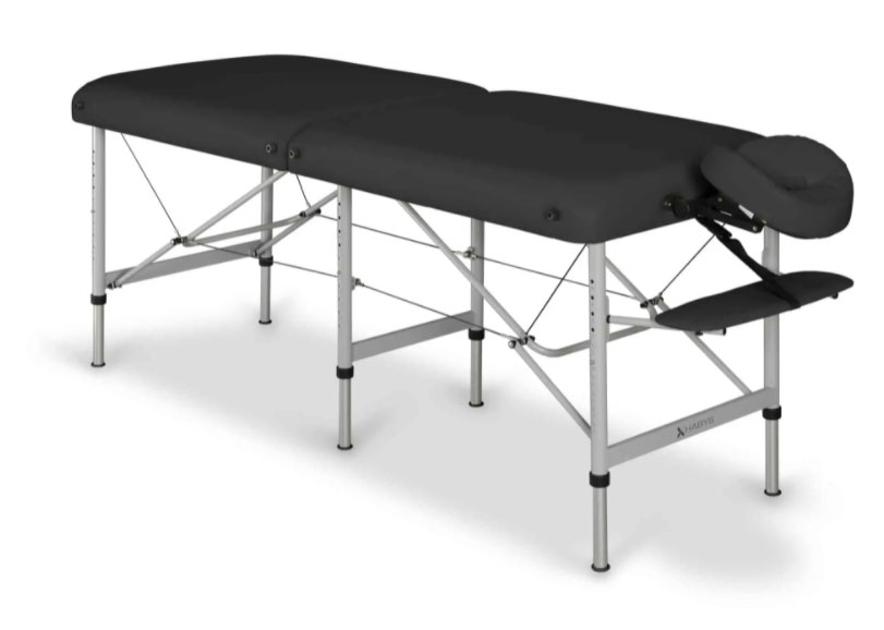 Bærbar massagebriks i aluminium - Høj maks. belastning: 450 kg - MEDMAL PRO - Svart - 60 cm