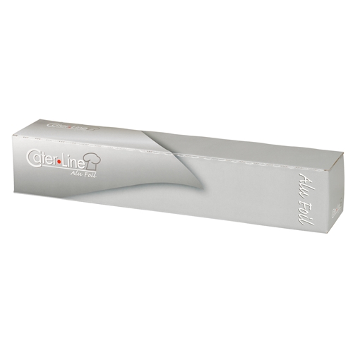 Folie aluminium med rivkant - 44cmx100m 18my med cut-box