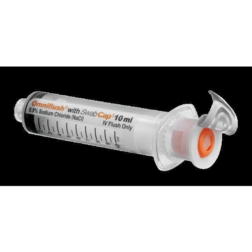 Spruta förfylld Omniflush med SwabCap – 10ml NaCI 0,9%, med SwabCap – 100 st