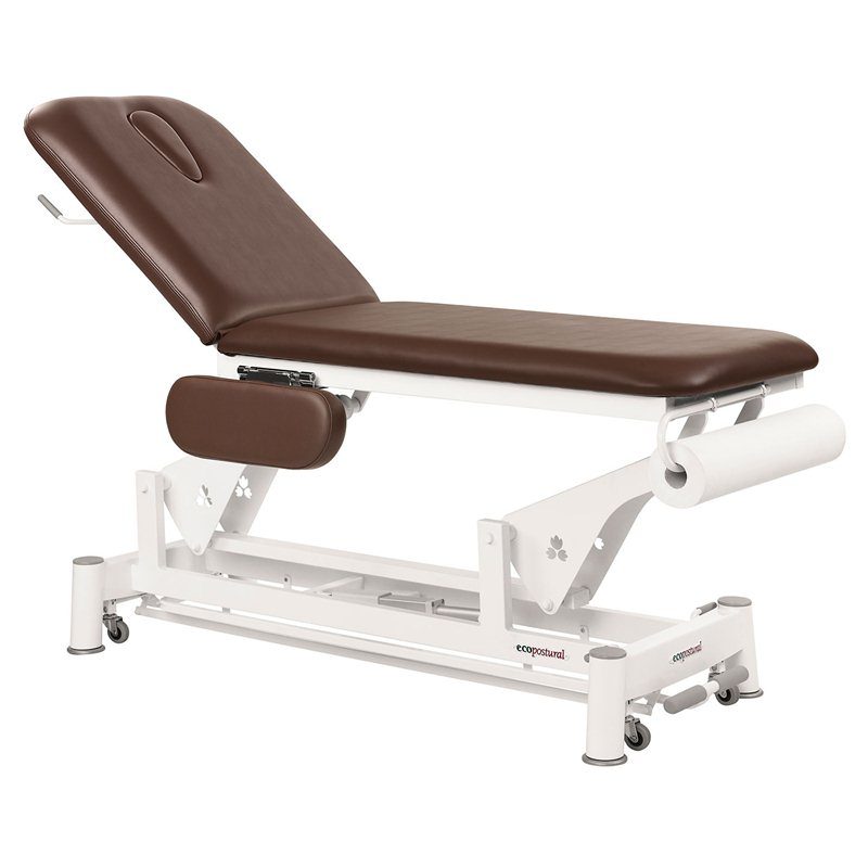 Elektrische Behandlungsliege - 2-teilig mit Rollen - TwinPillar-Lift - Max. Gewicht: 175 kg - Med armstöd