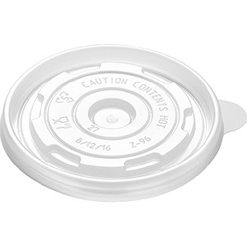 PP-låg til suppe-/wokbæger 230ml - Ø90mm transparent med flap - 50 stk