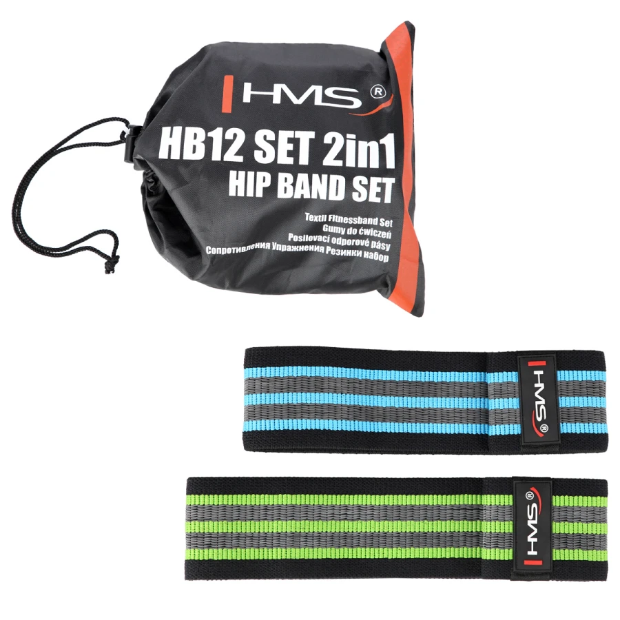 2-in-1 säädettävä vastuskuminauha lantioharjoitteluun HMS HB12