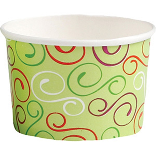 Cup paper/PE ice cream - 120ml Ø74/61x49mm patterned - 50 pcs