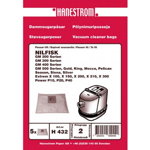 Dammsugarpåse Nilfisk – Select H432 5st/fp