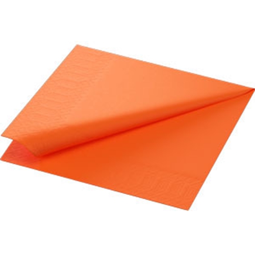 Serviet 1/4 foldet 3-lags - 33x33cm Sun Orange - 125 stk