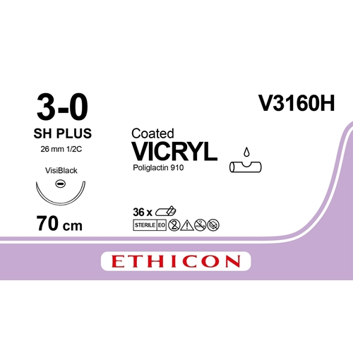 Vicryl 3-0 V3160H ommel 70 cm neula JB VB 36 kpl