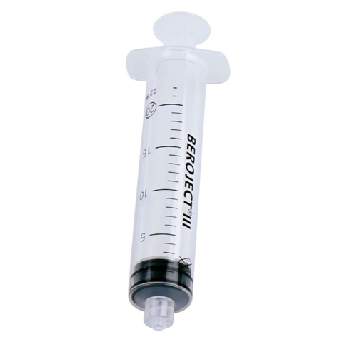 Luer-lock-sprøjte 3-komponent Beroject - 20 ml graduering 1 ml centreret - 50 stk