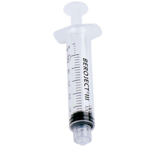 Luerlock-sprøjte 3-komp Beroject - 5 ml grad 0,2 ml centreret - 100 stk