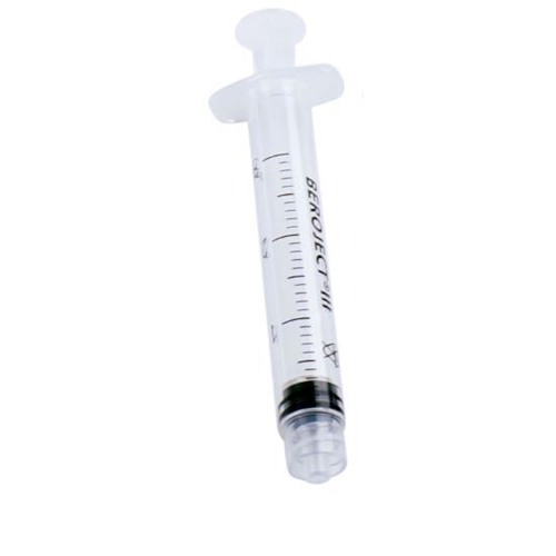 Luer-lock-sprøjte 3-komponent Beroject - 3 ml grad. 0,1 ml centreret - 100 stk.