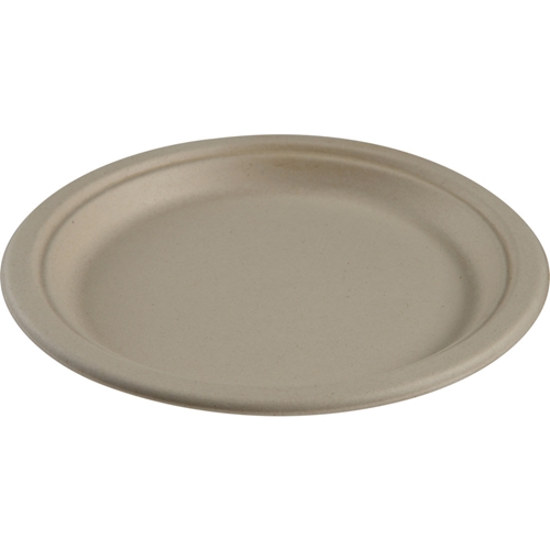 Plate bagasse flat - 23cm natural - 50 pcs