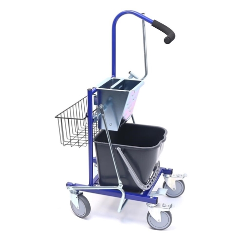 Moppevogn Steelwringer med presse - komplet med spand og kurv