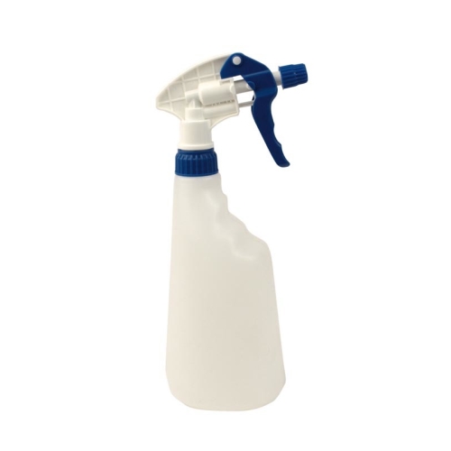 Butelka ze spryskiwaczem z triggerem - 600 ml niebieska z podziałką