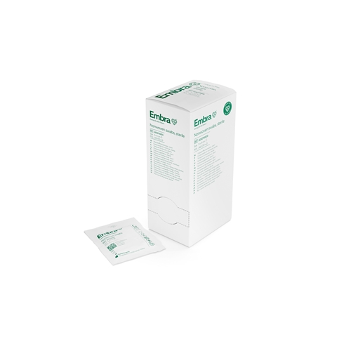 Kuitukangaskompressi 4-kerroksinen 2 kpl Embra - 5x5 cm steriili - 140 kpl