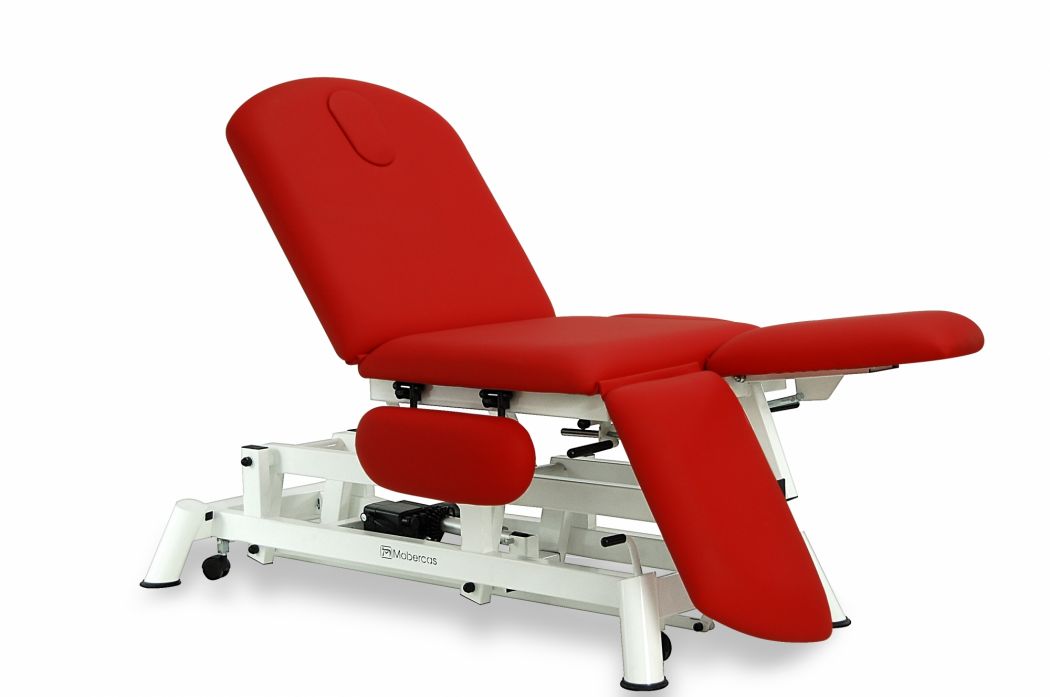 Elektrische Behandlungsliege - 3-teilig - Individuelle Beinstützen - Armlehnen - Rollen - 184 x 62 cm