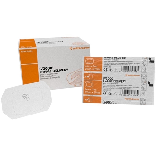 Venekateterforbinding Opsite IV3000 - 10x12cm ramme - 50 stk