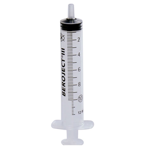 Luer-sprøjte 3-komponent Beroject - 10 ml grad. 0,2 ml centreret - 100 stk.