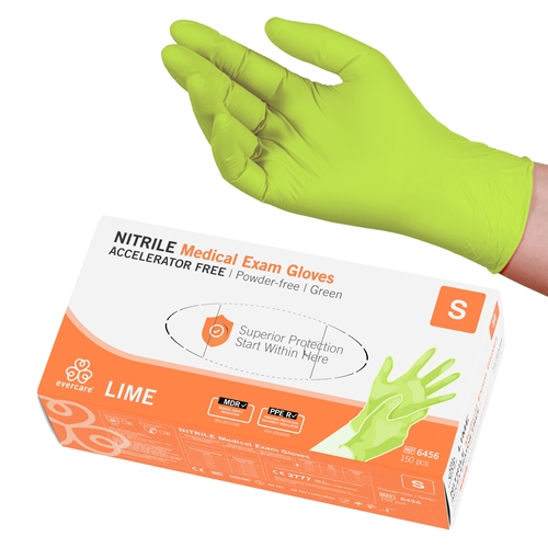 Evercare PF nitrilhandsker str. S lime acc-fri grøn AQL 1,5 150 stk.