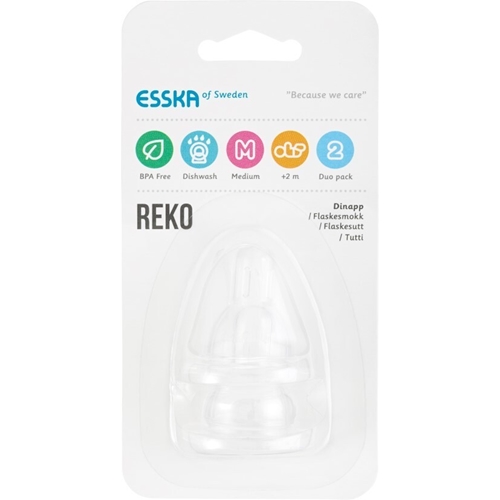 Dinapp Esska REKO Large silikone - stort hul +4 mdr - 12 stk
