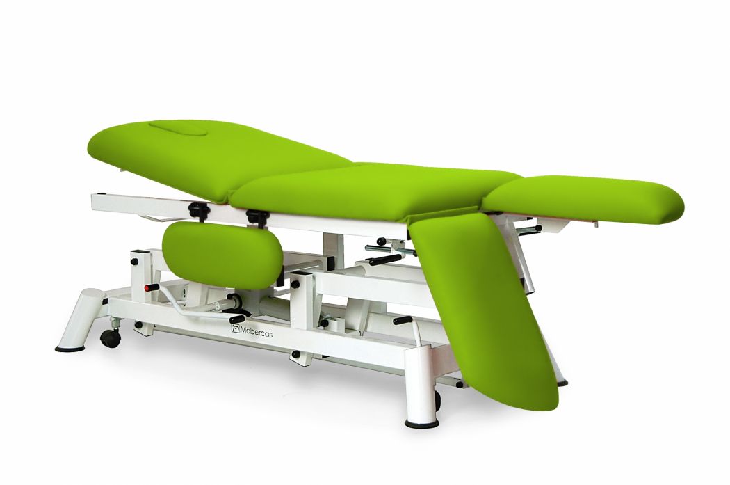 Hydrauliczny stół rehabilitacyjny 3-częściowy z podłokietnikami i kółkami - 184 x 70 cm