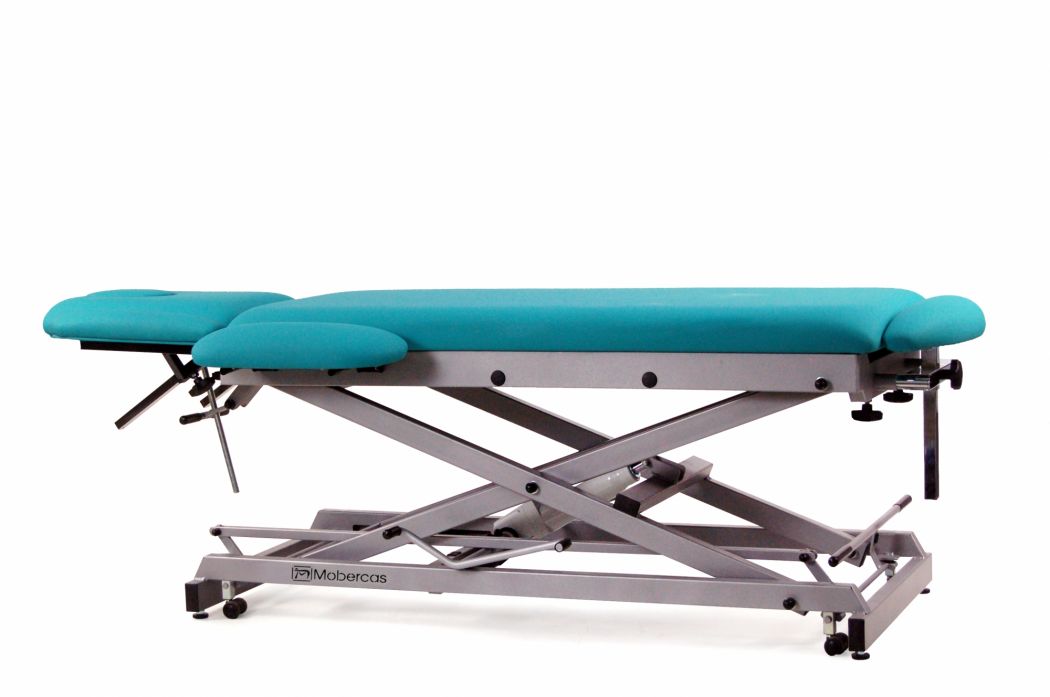 Hydraulische Osteopathieliege - 2-teilig mit Rollen - Scherenhub - zusätzliche Fußstütze