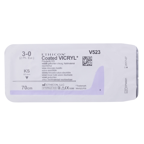 Vicryl Nahtmaterial 3-0 V523H - 70 cm Nadel KS - 36 St.