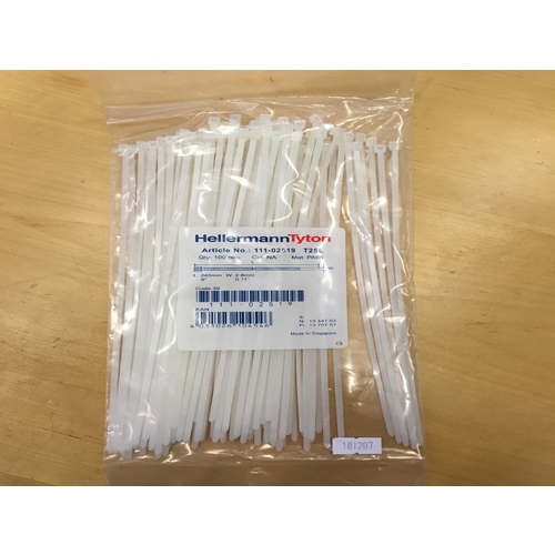 Bag tie strip/cable tie - 2.8x240mm natural - 100 pcs