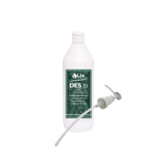 Hånddesinfektion Liv gel - 1000 ml inkl. 12 pumper/trpfp - 12 stk