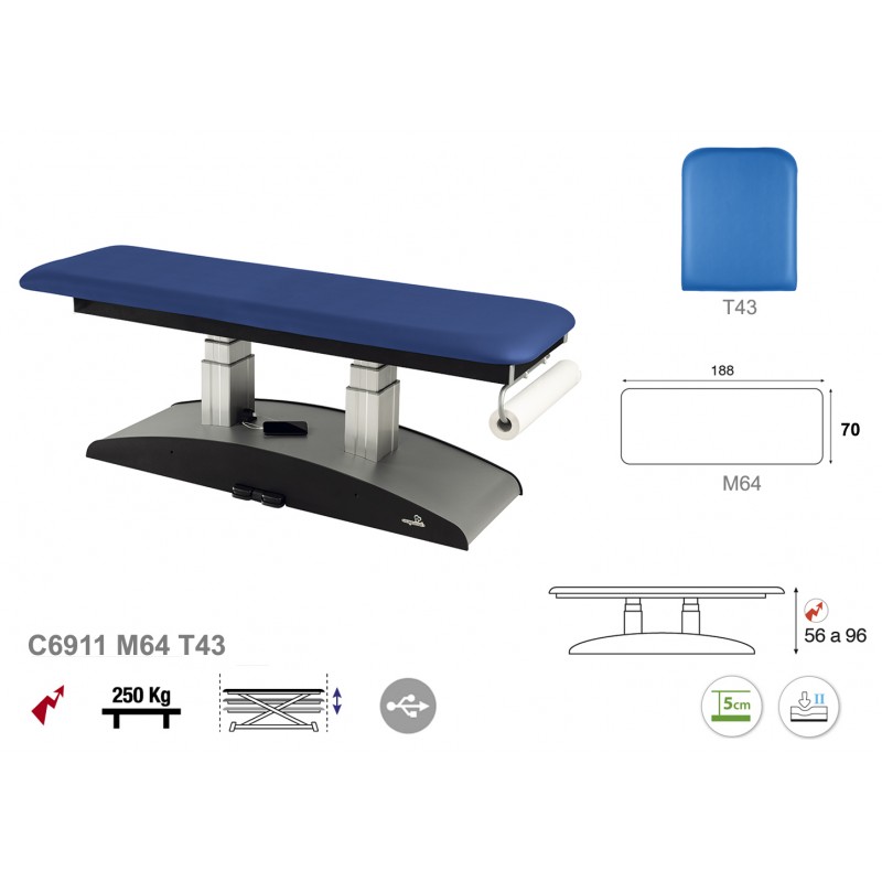 Elektrische Behandlungsliege mit Doppelsäule - stabile Konstruktion - 70cm