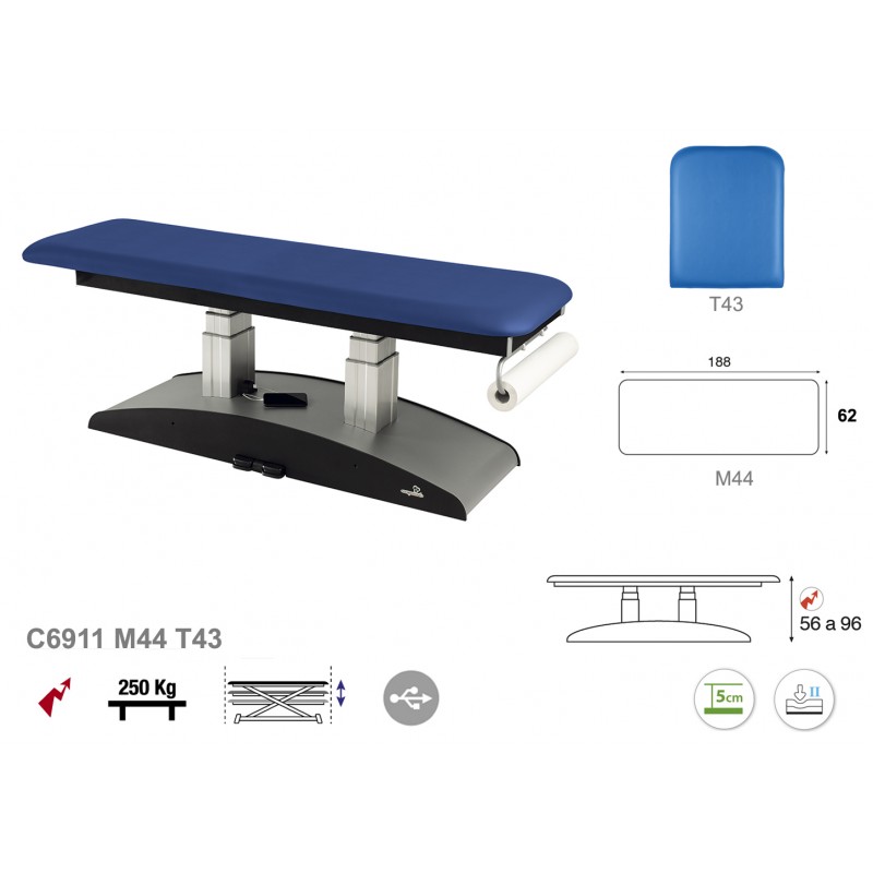 Elektrische Behandlungsliege mit Doppelsäule - stabile Konstruktion - 62cm