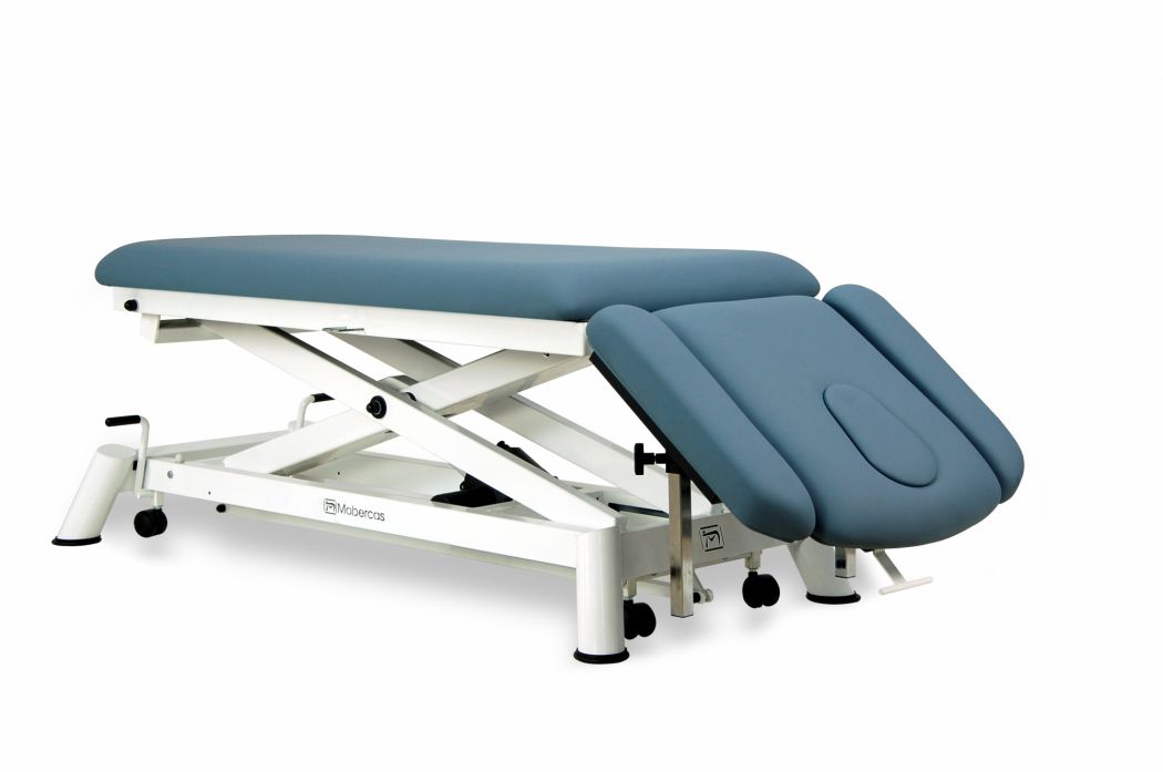 Elektrische Osteopathieliege 2-teilig mit Armstützen und Rollen Scherenhub - 185 x 62 cm