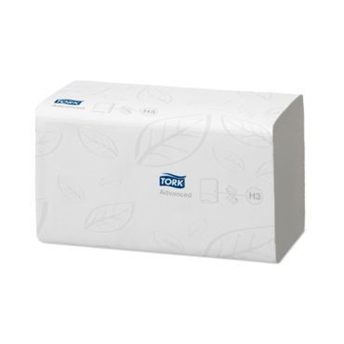 Pappershandduk 2-L v-vikt singlefold H3 - 23x23cm Tork Advanced spolbar - 3750 st