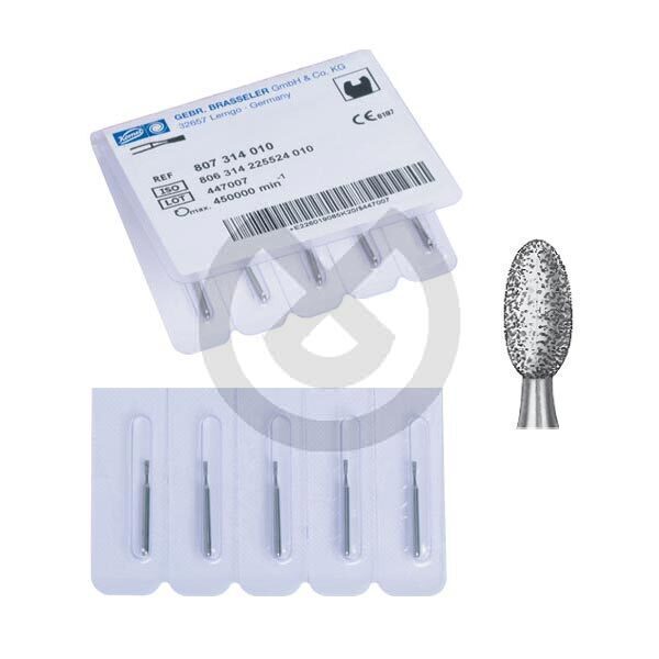 Diamantborr för turbinvinkelstycke, modell 379, äggformad, aktiv längd 4,2 mm – Burs F.G. 6379-314-023 Thick Diam. Ko