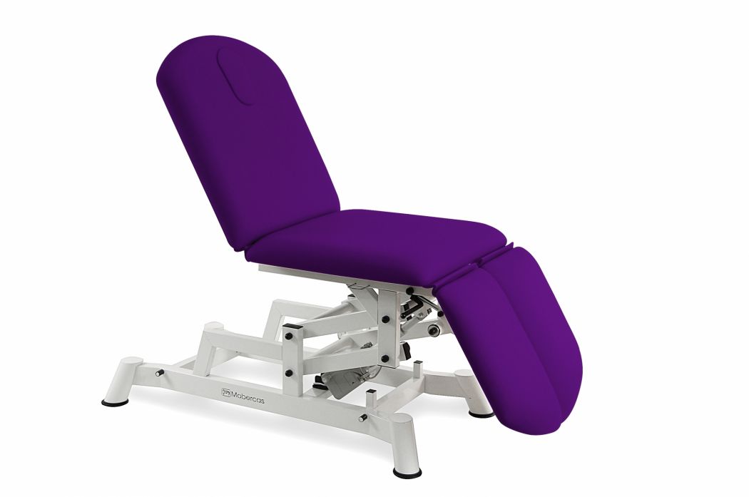 Elektryczny fotel zabiegowy 3-częściowy 2 silniki z indywidualnymi podnóżkami - 184 x 62 cm