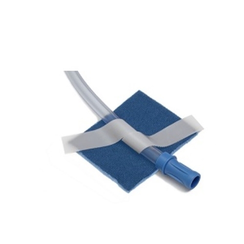Klæbende slangeholder blå - 6x8 cm med flytbart velcrobånd - 50 stk