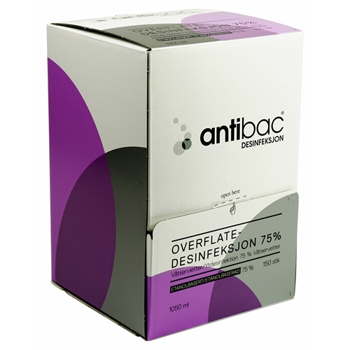 Antibac Flächendesinfektionstücher - 75% 17x22 cm einzeln verpackt - 150 St.