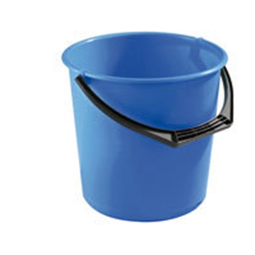 Hink plast 10L - blå med plastgrepe