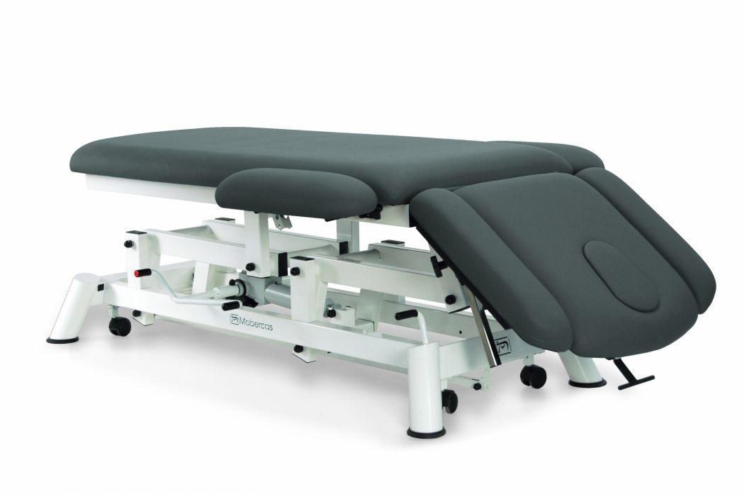 Hydrauliczny stół do osteopatii 2-częściowy z 4 podłokietnikami i kółkami - 185 x 62 cm
