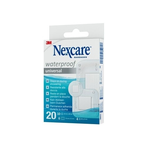 Wasserdichte Wundpflasterfolie Nexcare weiß in 3 Größen 20 Stück/Packung