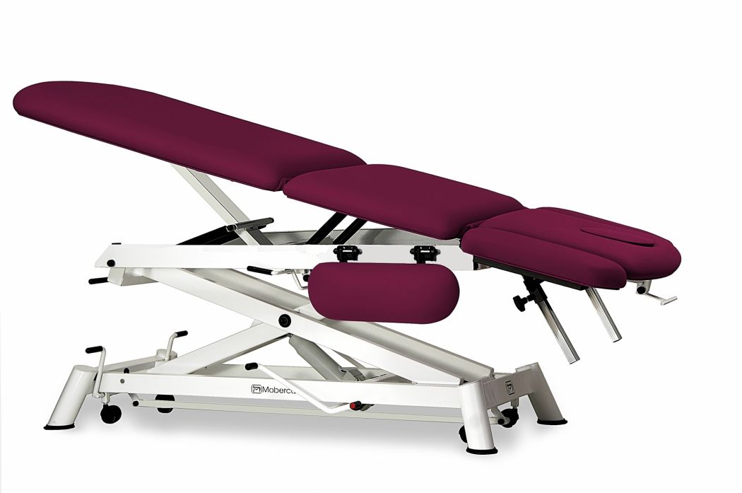 Hydrauliczny stół do osteopatii 3-częściowy z podłokietnikami i kółkami - 190 x 62 cm
