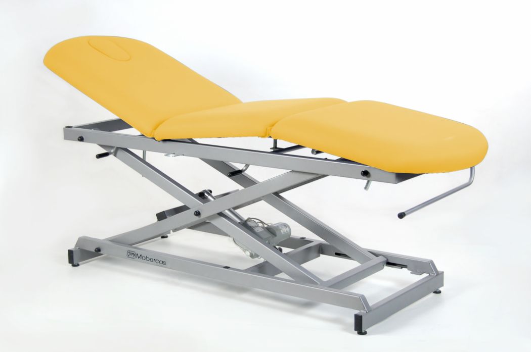 Elektrisk behandlingsbriks - 3-delt - sakseunderstel - central knækfunktion - 189 x 62 cm
