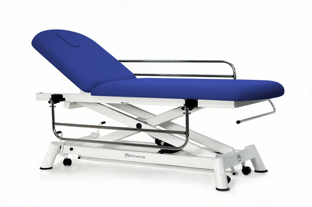 Elektrische Behandlungsliege - 2-teilig mit Rollen - Seitengitter - Halter für Liegenpapier - 190 x 62 cm