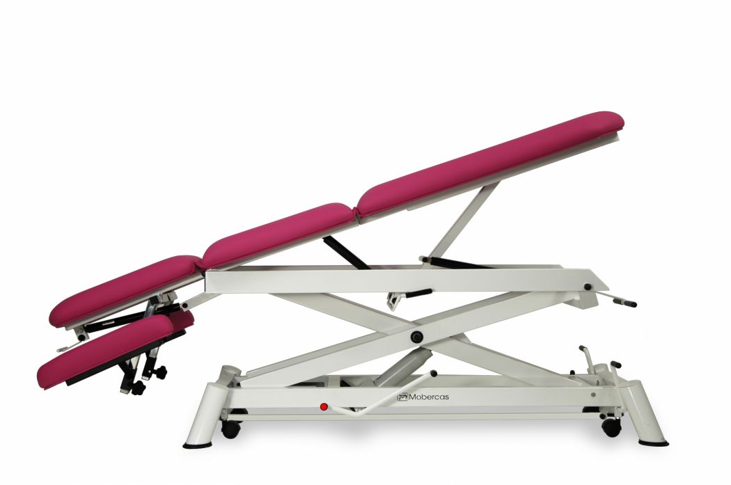 Hydrauliczny stół do osteopatii 3-częściowy z kółkami i podnośnikiem nożycowym - 190 x 62 cm