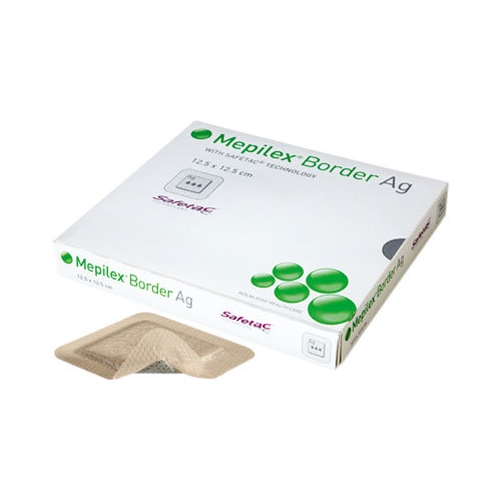 Skumbandage med sølv og silikone Mepilex B Ag - 10x10 cm Border - 5 stk.