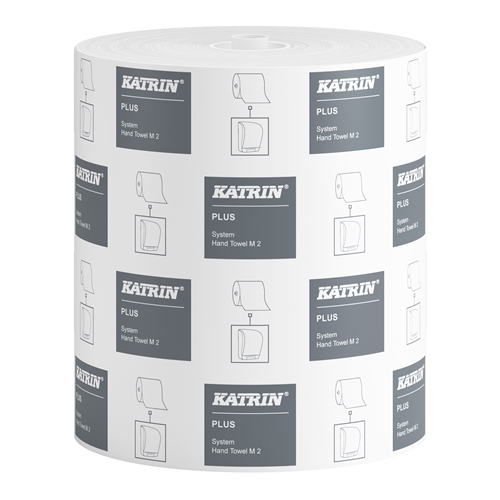 Handtuchrolle 2-lagig System M2 - Katrin Plus 140m 1,47kg weiß - 6 Stück