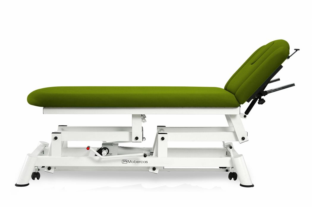 Hydrauliczny stół do osteopatii 2-częściowy z podłokietnikami i kółkami - 185 x 62 cm