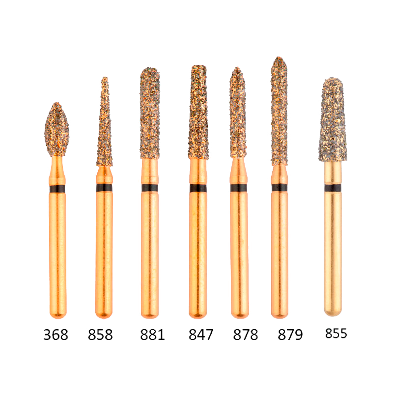 Gyllen diamantborr för turbinvinkelstycke, extra-grovkornig – Golden Diamond Burs Fg Super Coarse 881-016