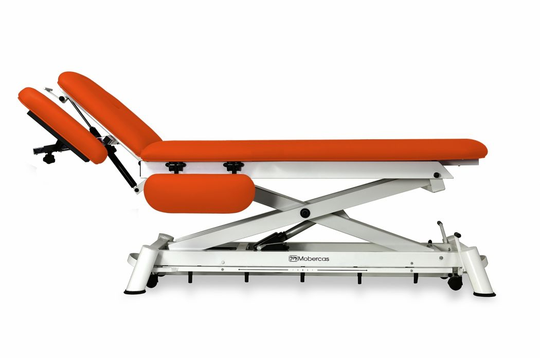 Elektrische Osteopathieliege 2-teilig mit Armlehnen/Rollen und Scherenuntergestell - 185 x 62 cm