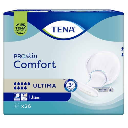 Inkontinensindlæg til fiksering i trusse - TENA Comfort Ultima - 52 stk.